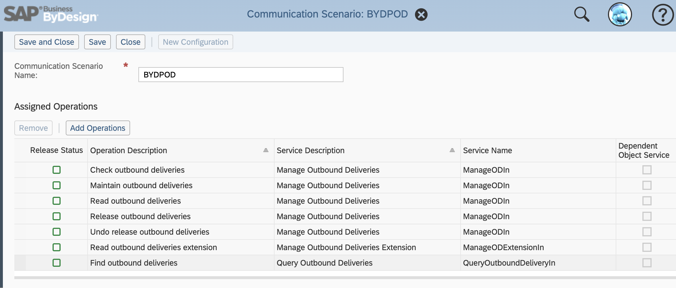 SAP Business ByDesign Communication Scenario