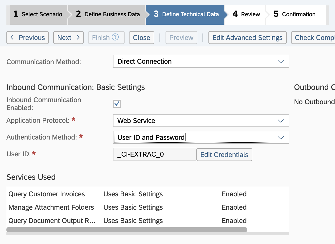 Customer Invoice Extraction Communications Arrangement 3