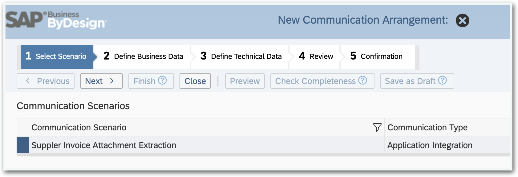 Supplier Invoice Extract Communications Arrangement 1