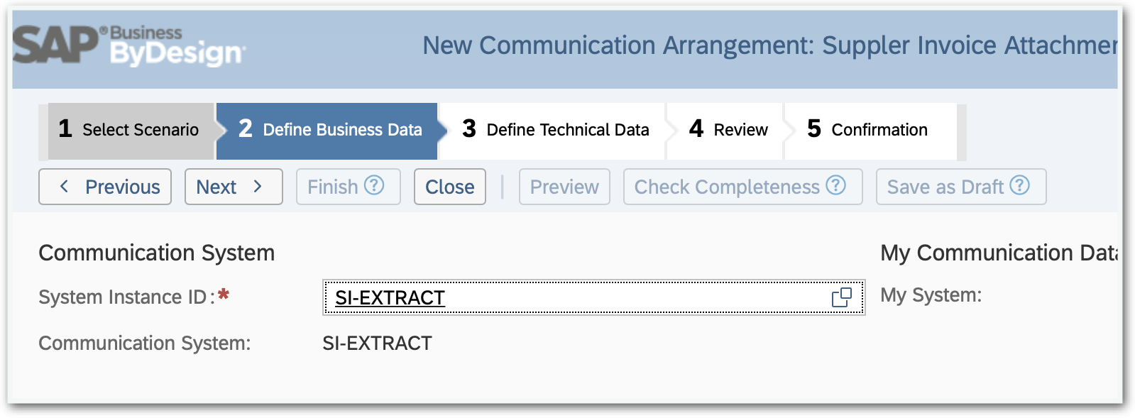 Supplier Invoice Extract Communications Arrangement 2