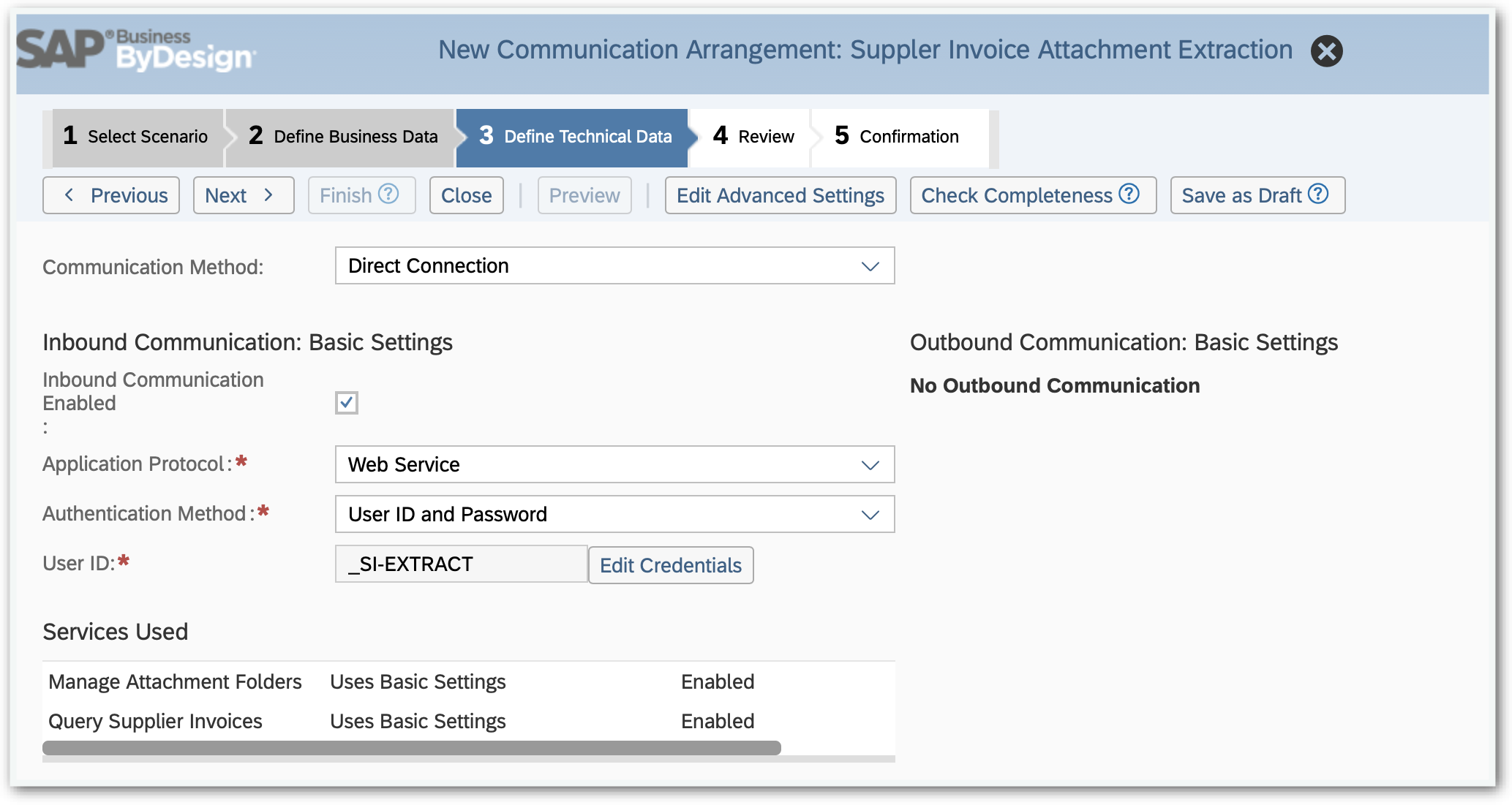 Supplier Invoice Extract Communications Arrangement 3