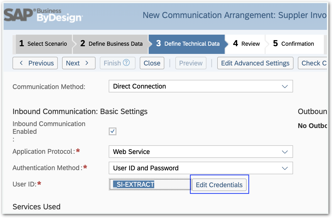 Supplier Invoice Extract Communications Arrangement 4